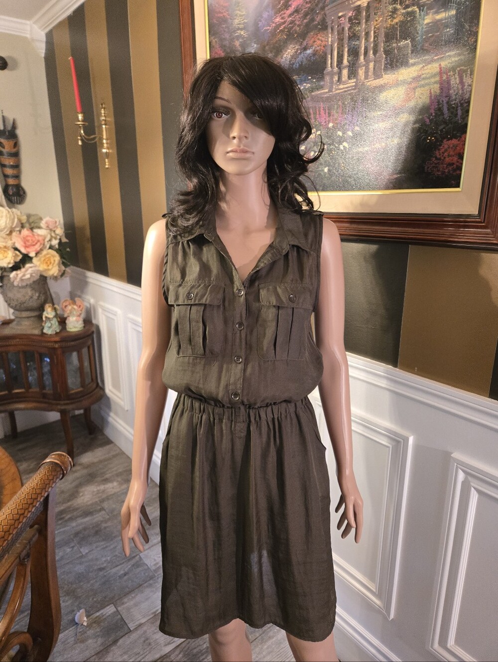 Mossimo Supply Co. Olive Sleeveless Utility Romper